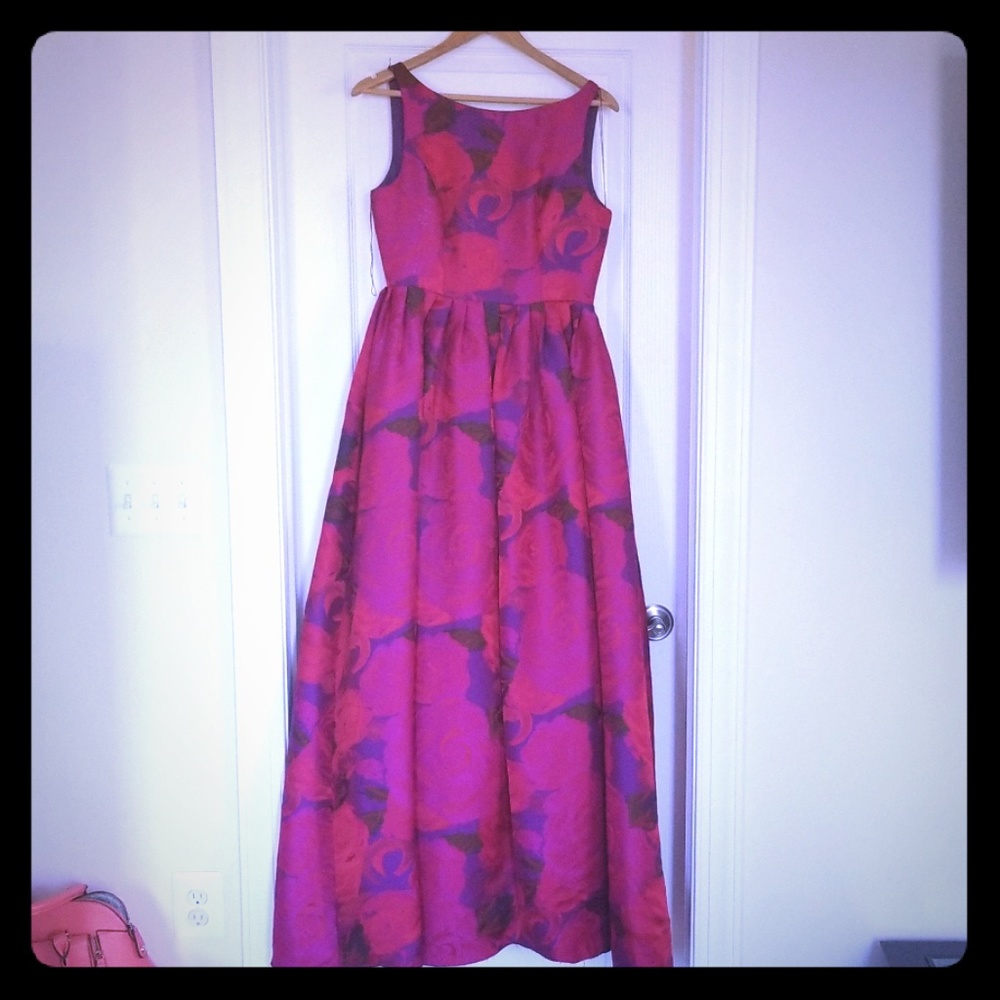 Adrianna Papell Floral Ballgown with pockets